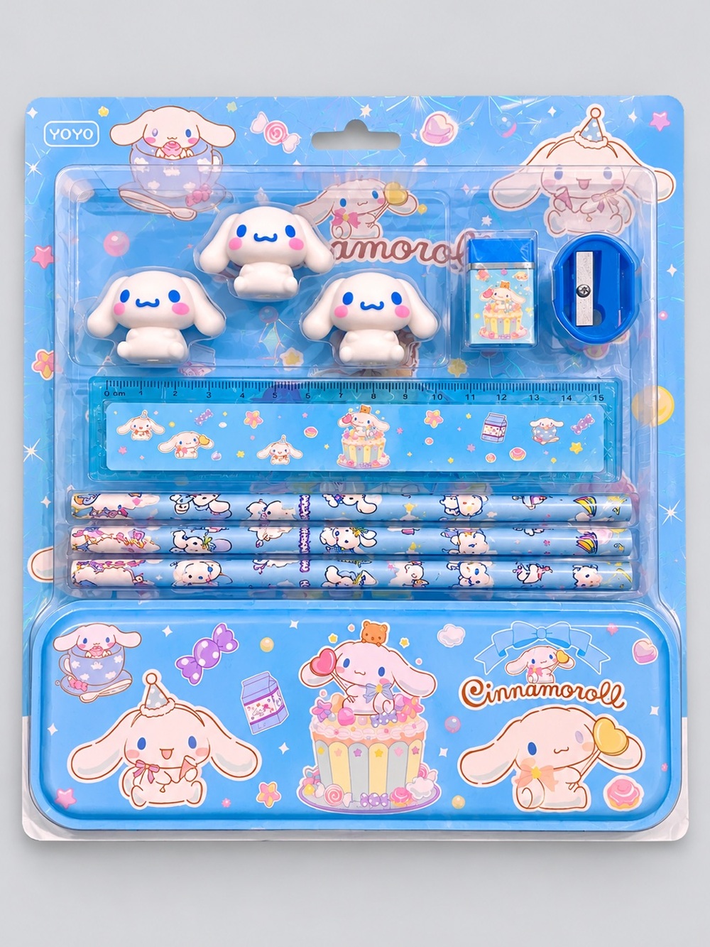 Cinnamoroll Kawaii Stationery Set with Pencil Case – 11 Piece Set